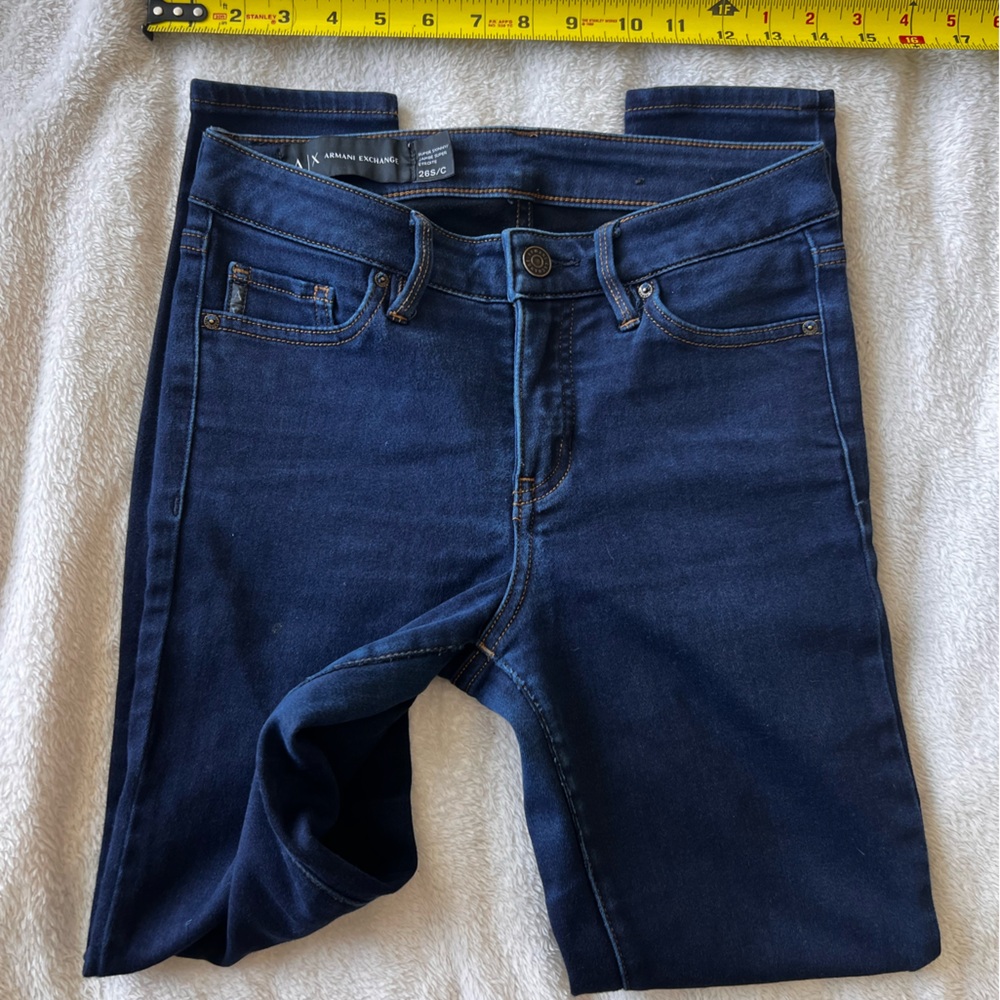Armani Exchange super skinny blue jeans